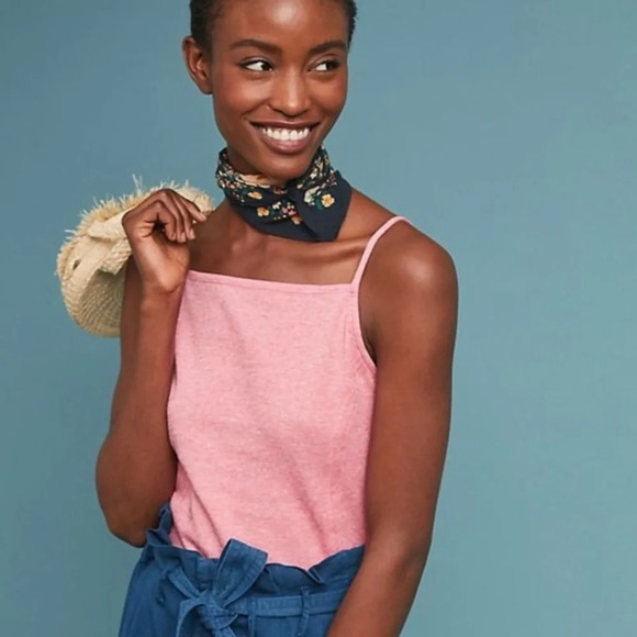 MEADOW RUE by ANTHROPOLOGIE Pantego Side Button Tank in Red Rouge - Picture 2 of 8